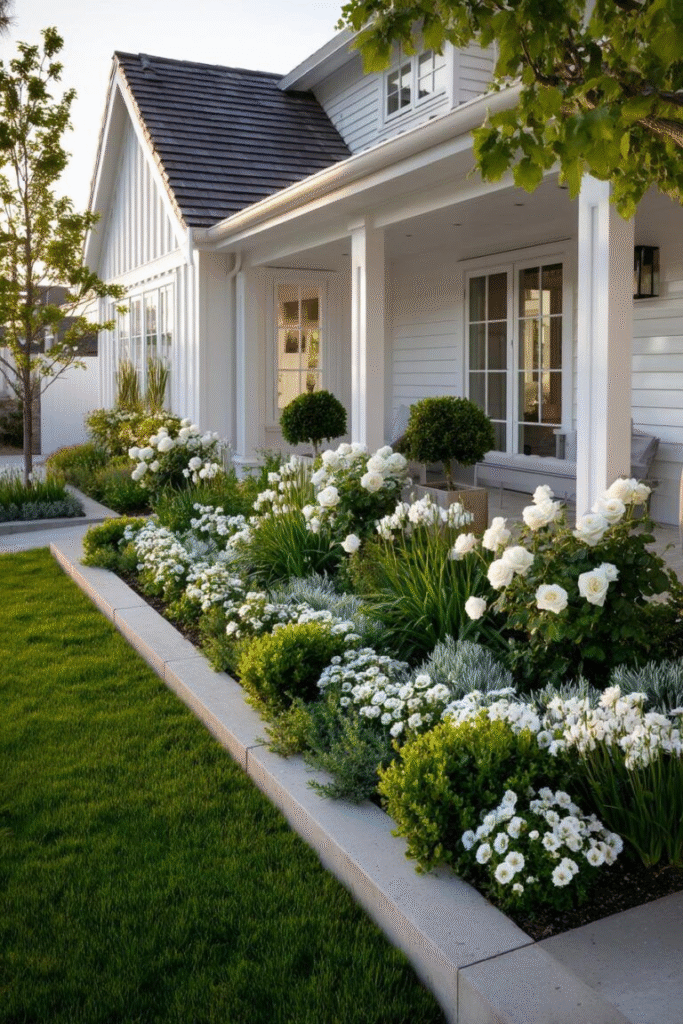 Gėlynai prie namų: 20 įkvepiančių idėjų jūsų kiemui su nuotraukomis