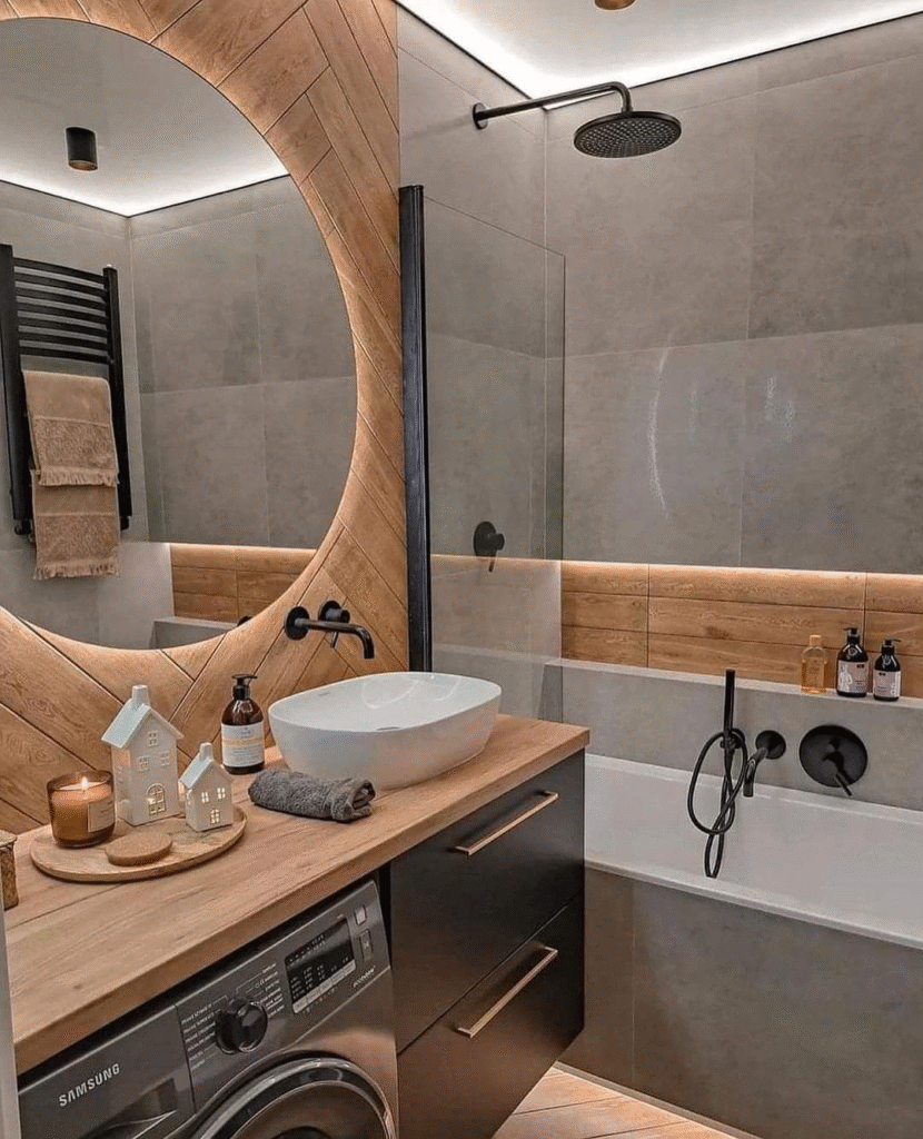 Vonia su dušo kabina mažoms erdvėms