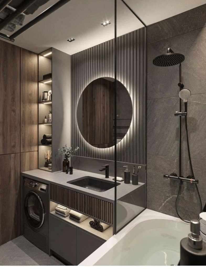 Vonia su dušo kabina mažoms erdvėms