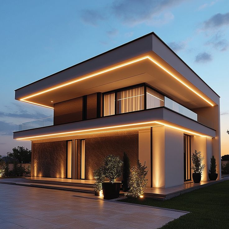 Fasado apšvietimas: kaip pabrėžti namo architektūrą ir stilių