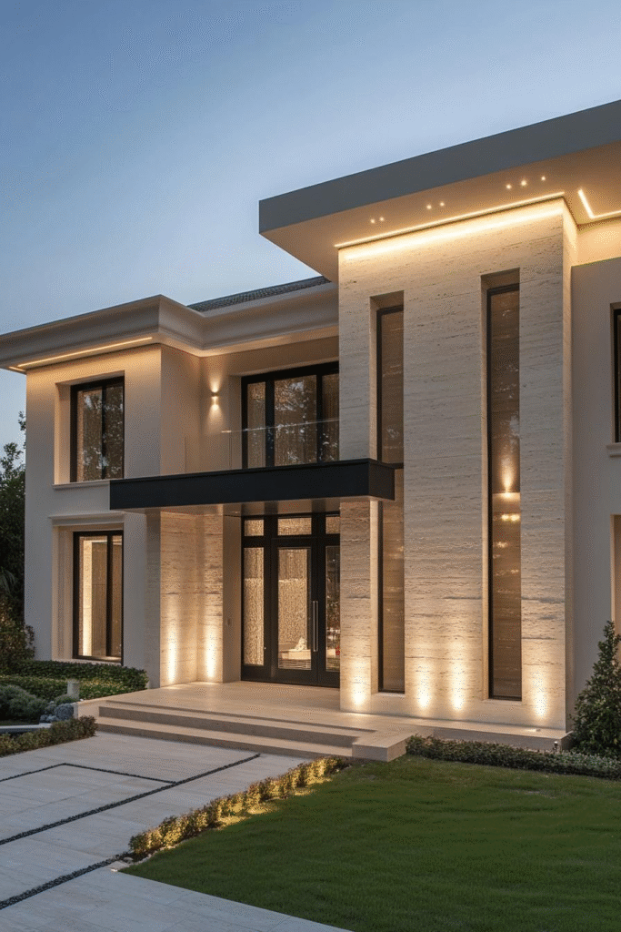 Fasado apšvietimas: kaip pabrėžti namo architektūrą ir stilių