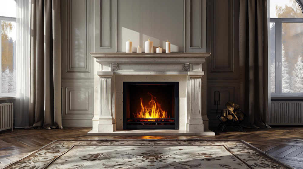 Klasikinio stiliaus židinių apdaila