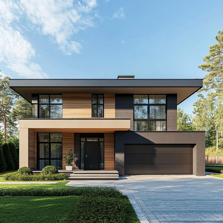 Pilkas namo fasadas: 20 idėjų nuotraukų galerijoje