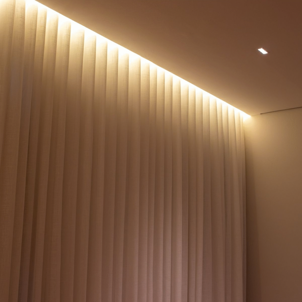 LED užuolaidų apšvietimas: kaip sukurti modernų ir jaukų namų interjerą