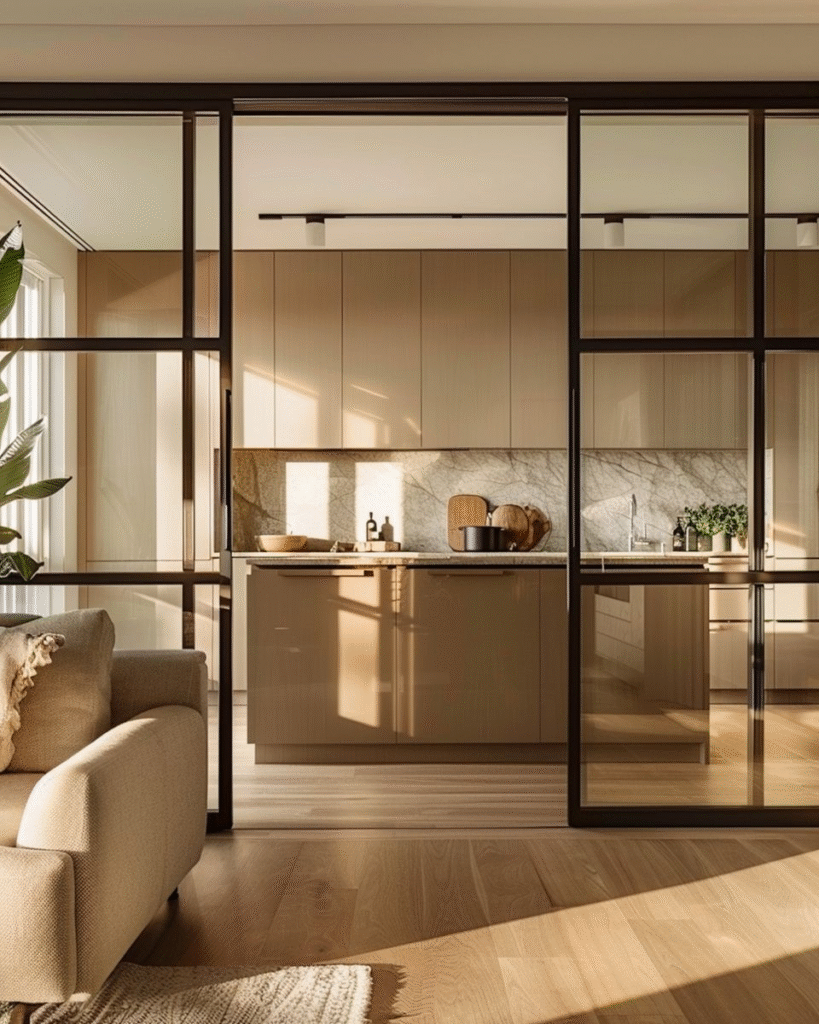 Virtuvė sujungta su svetaine 