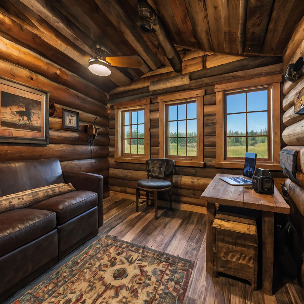 Spalvos ir medžiagos rąstinio namo interjere