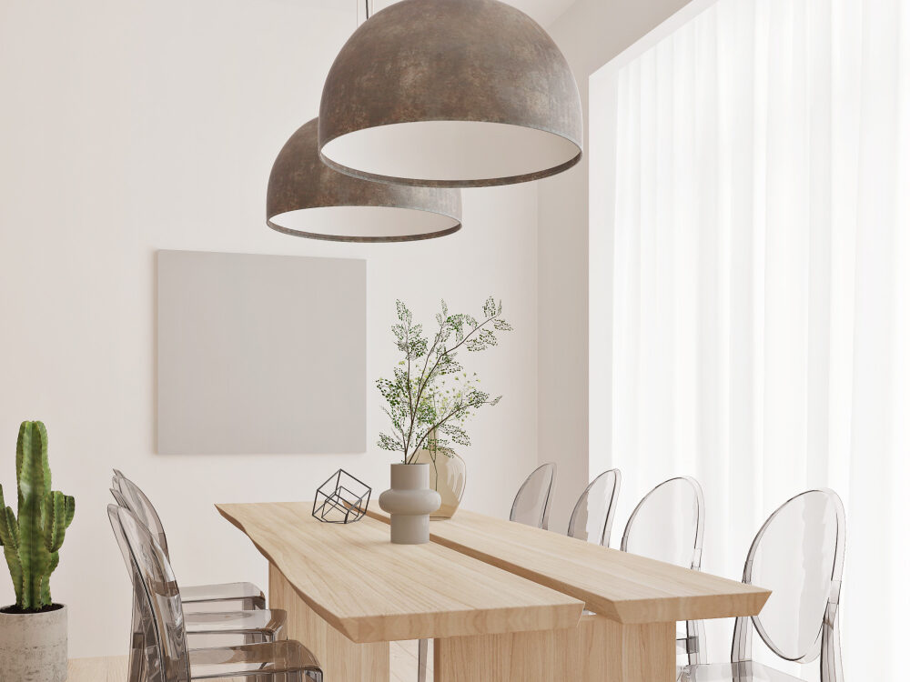 Tinkamas šviestuvo aukštis ir padėtis virš stalo