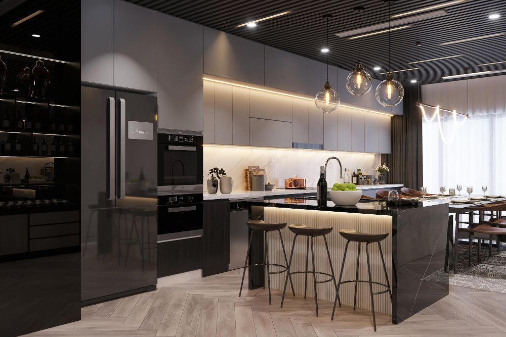 Lubų apšvietimas virtuvėje – pagrindas visai šviesos sistemai