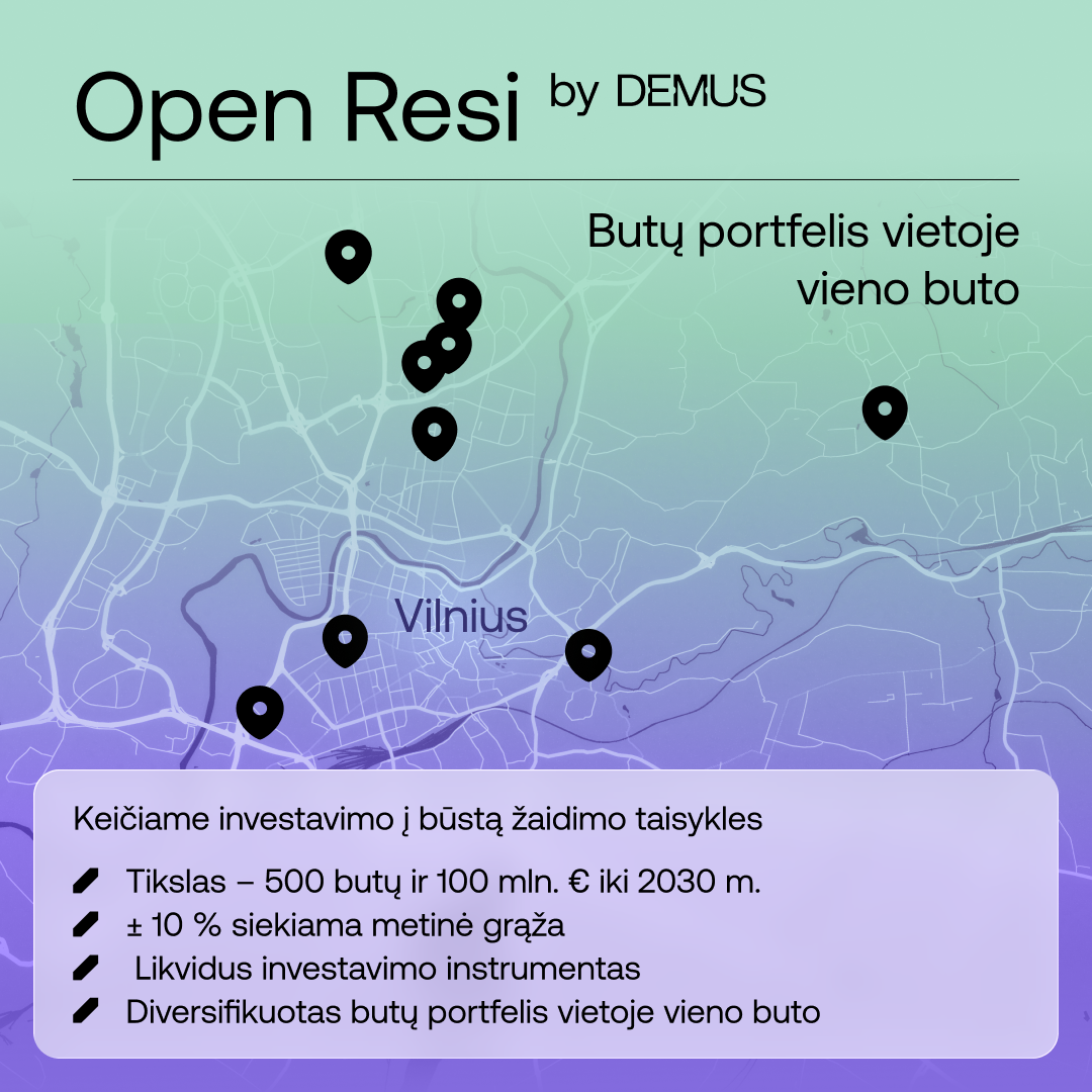 NT rinkoje – naujas žaidėjas: „Open Resi by DEMUS“ taikosi į 100 mln. € portfelį
