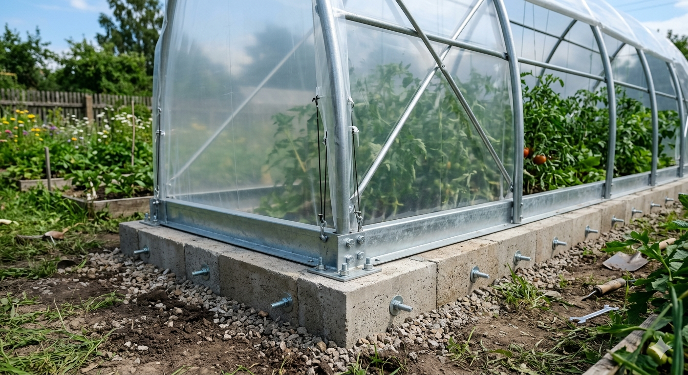 Šiltnamio pagrindas ir tvirtinimas: stabilumo užtikrinimas