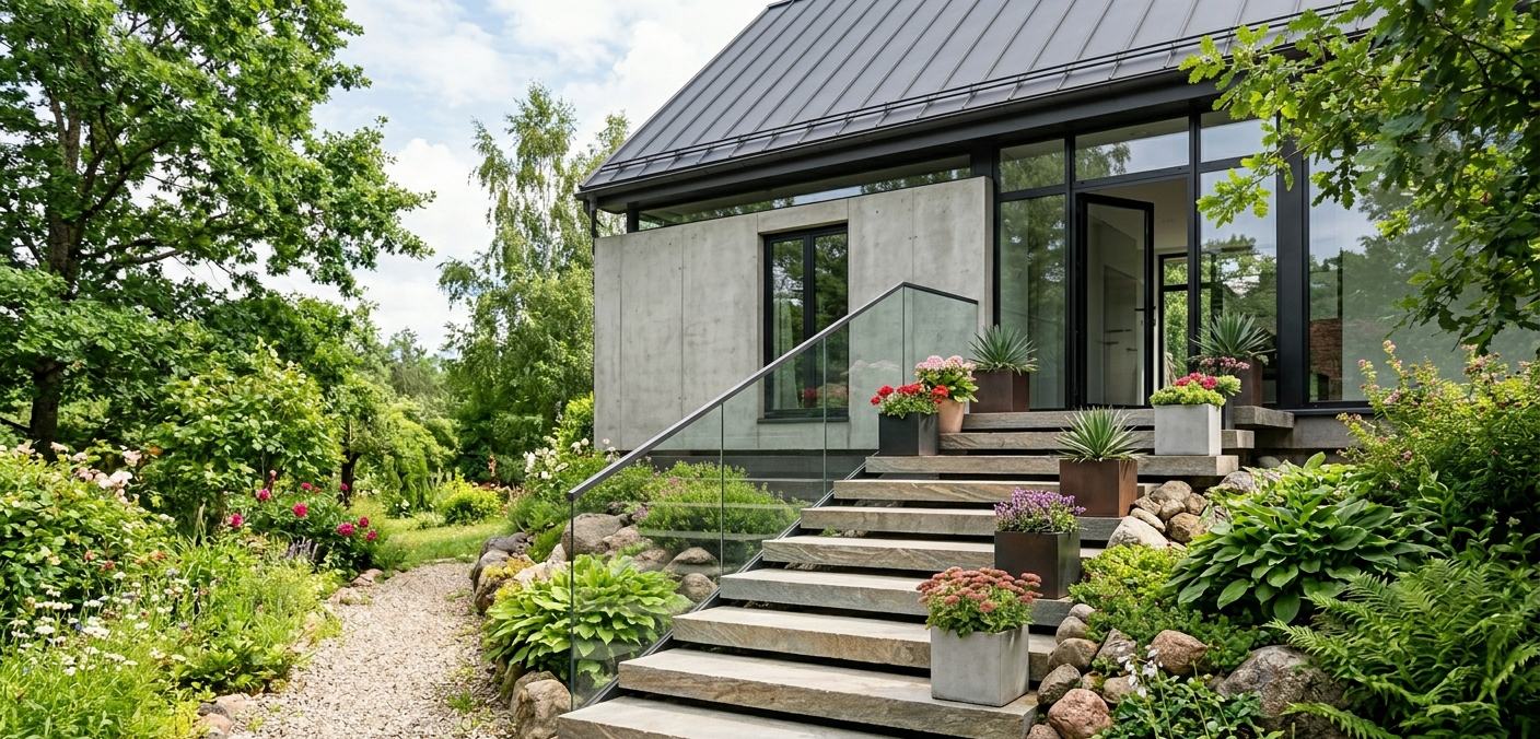 Lauko laiptų apdaila ir turėklai – medžiagos, kainos ir patarimai