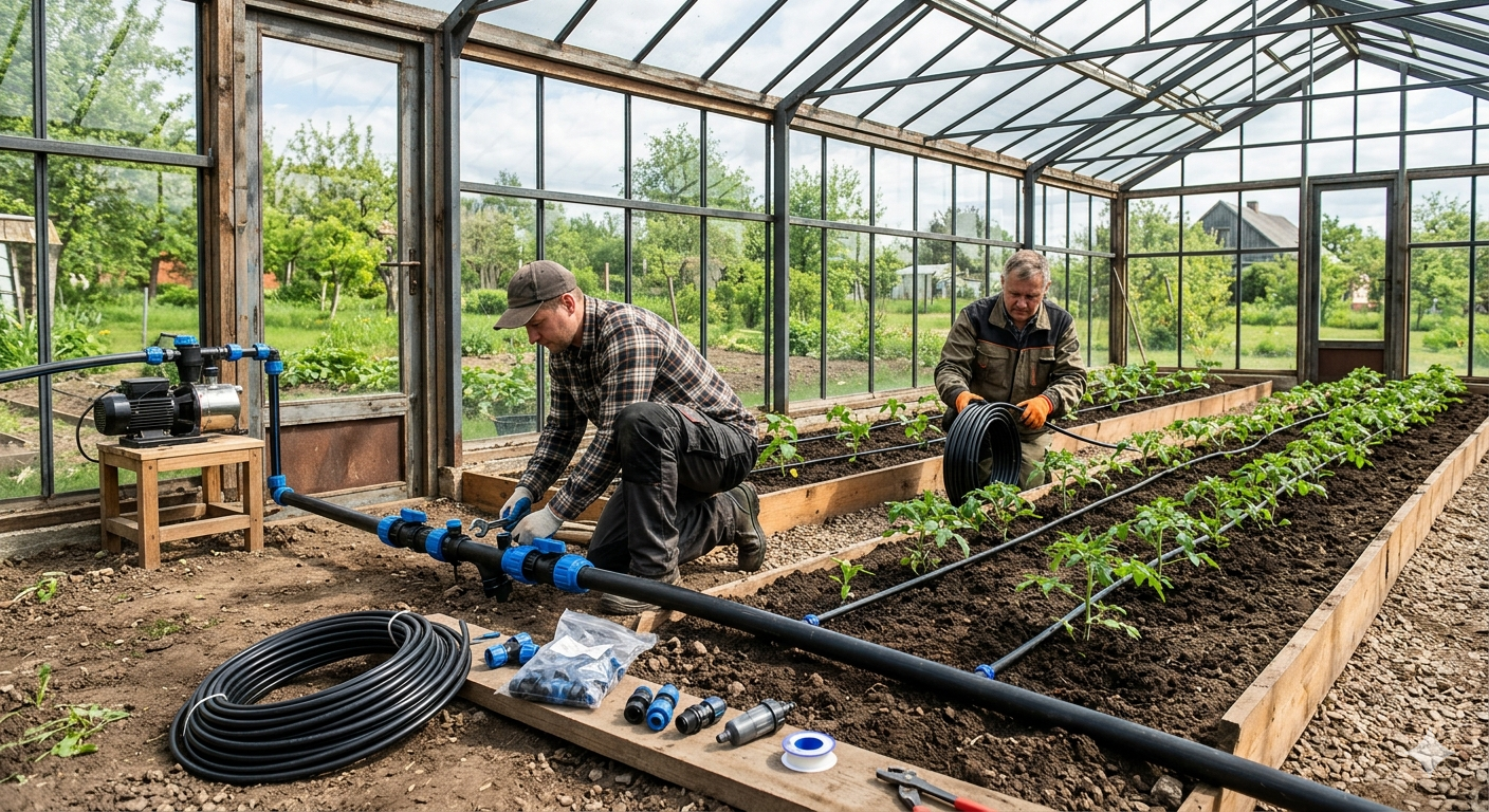 Šiltnamio laistymo sistema: kaip pasirinkti ir įsirengti efektyviai