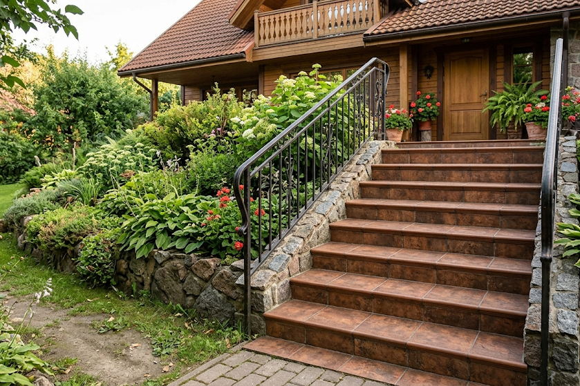 Lauko laiptų apdaila ir turėklai – medžiagos, kainos ir patarimai