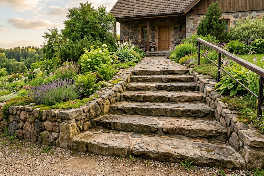 Lauko laiptų apdaila ir turėklai – medžiagos, kainos ir patarimai