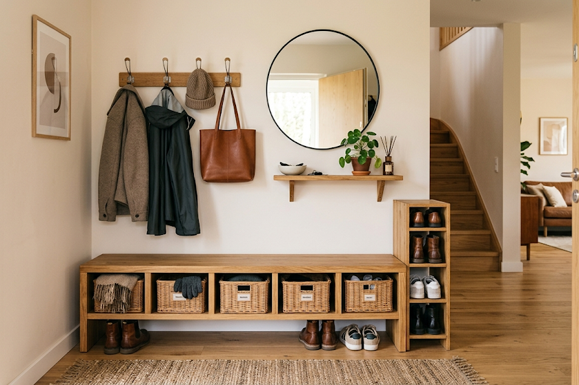 Idėjos mažo prieškambario interjerui, kurios suteikia stiliaus ir tvarkos pojūtį