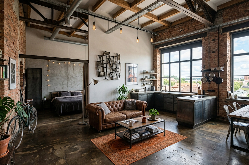 Kaip susikurti industrinį stilių namuose: pagrindiniai elementai