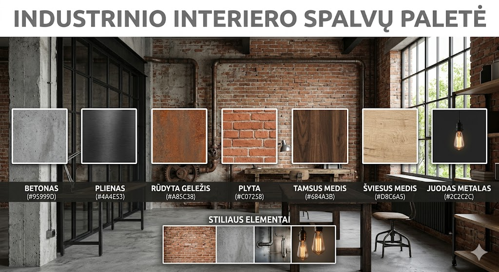Kaip susikurti industrinį stilių namuose: pagrindiniai elementai
