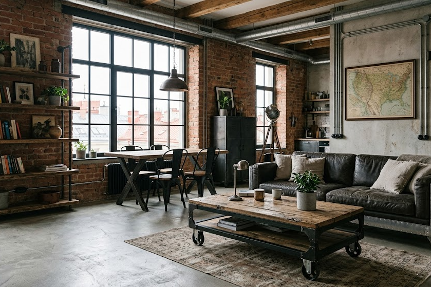 Kaip susikurti industrinį stilių namuose: pagrindiniai elementai