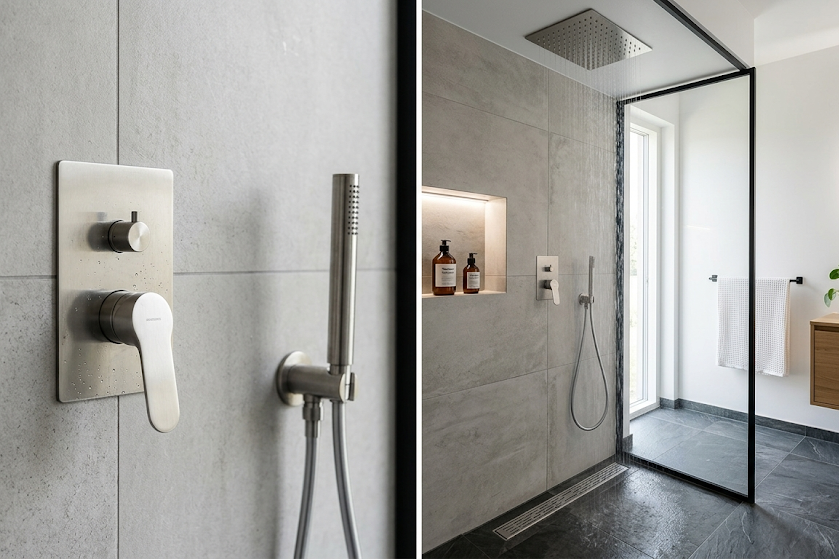 Potinkinė dušo sistema ar virštinkinė – pagrindiniai skirtumai ir privalumai